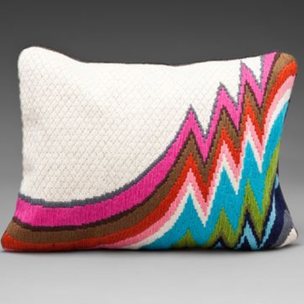 Jonathan Adler Needlepoint Zig Zag Throw Pillow